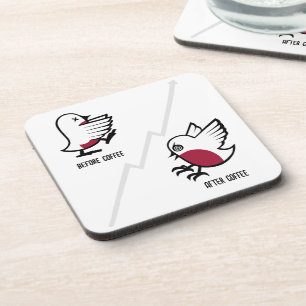 Vor & nach dem Kaffee Zombie an Frenzy Funny Robin Getränkeuntersetzer