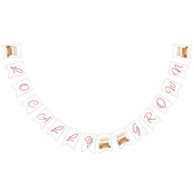 Vor Ort erbaut, Bauernmarkt-Babydusche Wimpelkette (Alle)