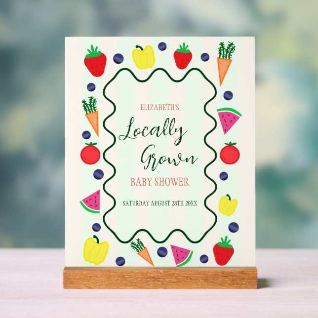 Vor Ort gebaute Baby-Dusche auf dem Bauernmarkt Acrylschild (Neutral)