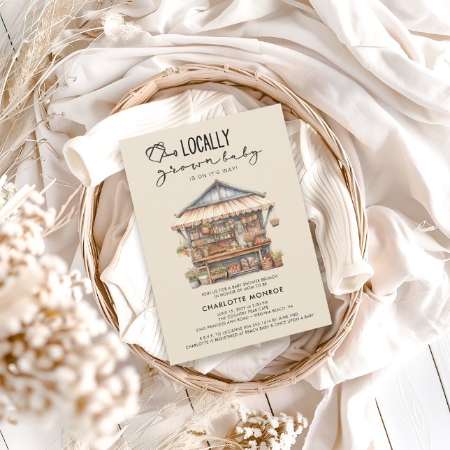 Vor Ort gebaute Baby-Dusche auf dem Bauernmarkt Einladung (Von Creator hochgeladen)