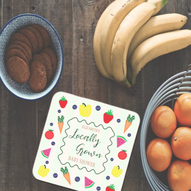 Vor Ort gebaute Baby-Dusche auf dem Bauernmarkt Rechteckiger Pappuntersetzer (Von Creator hochgeladen)