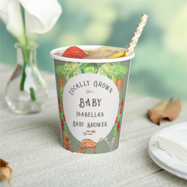 Vor Ort gebaute Baby-Sage Green Baby-Dusche Pappbecher (In Situ)