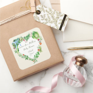 Vor Ort gebautes Baby auf dem Weg zur Babydusche Quadratischer Aufkleber