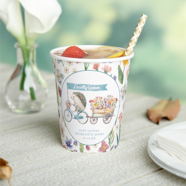 Vor Ort gezüchtete Igel Babydusche Blumenbecher Pappbecher (In Situ)