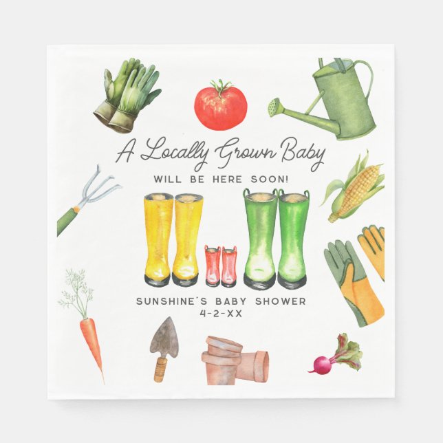 Vor Ort gezüchtete rote Boots Gemüsedusche Serviette (Vorderseite)