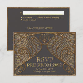 VOR PROM-UAWG, großes Gatsby, Gold auf Grau Einladung