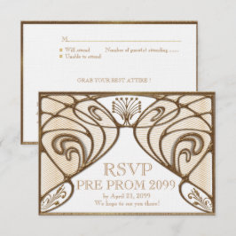 VOR PROM-UAWG, großes Gatsby, Gold auf Weiß Einladung