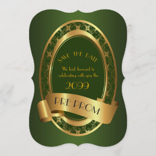 Vor PromJunior, großer Abschlussball, Smaragdgrün, Save The Date