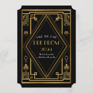 Vor PromJunior, großes Gatsby, Gold, schwarz Save The Date