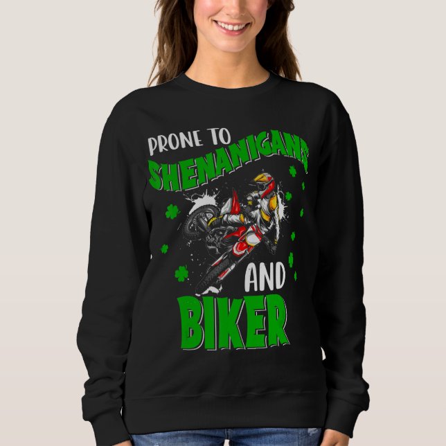Vor Shenanigans und Biker Funny St Patrick's Sweatshirt (Vorderseite)