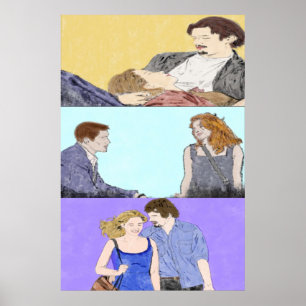 Vor Sonnenaufgang Trilogie Wasserfarbe Poster