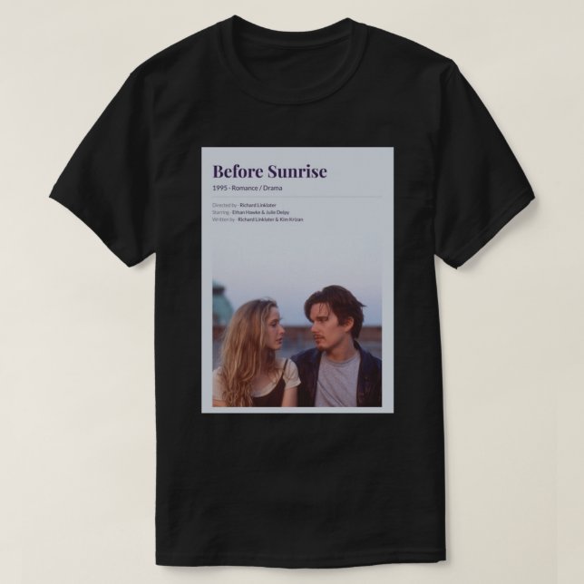 Vor Sunrise (1995) Richard Linklater Movie T-Shirt (Design vorne)