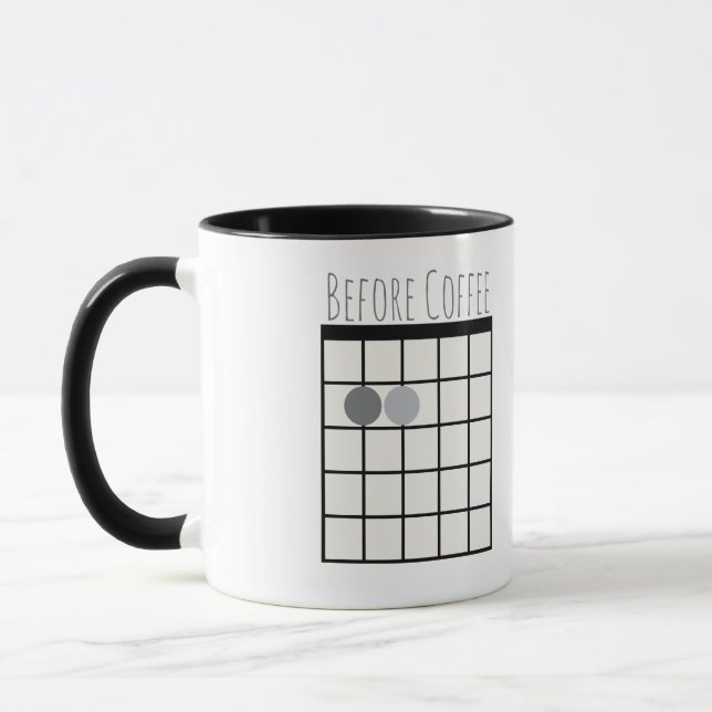 Vor und nach Coffee Guitar Chord Tasse (Links)