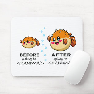 Vor und nach dem Besuch in Oma Funny Nana Mousepad