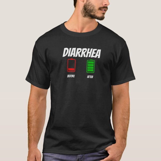 Vor und nach Durchfall Apparel T-Shirt (Vorderseite)