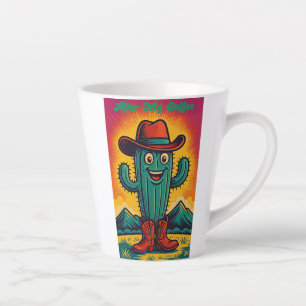 Vor und nach Kaffeekaktus Cowboy Milchtasse