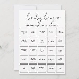 Vorab ausgefüllte minimalistische Baby-Shower-Bing Einladung