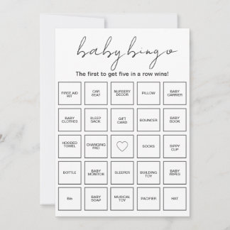 Vorab ausgefüllte minimalistische Baby-Shower-Bing Einladung