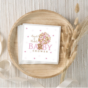 Vorab warten Minimal Pink Gold Bär Thema Serviette