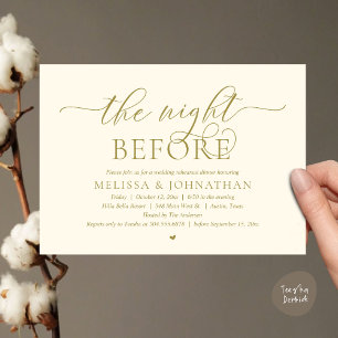 Vorabend, klassisches Hochzeitessen Probe Einladung