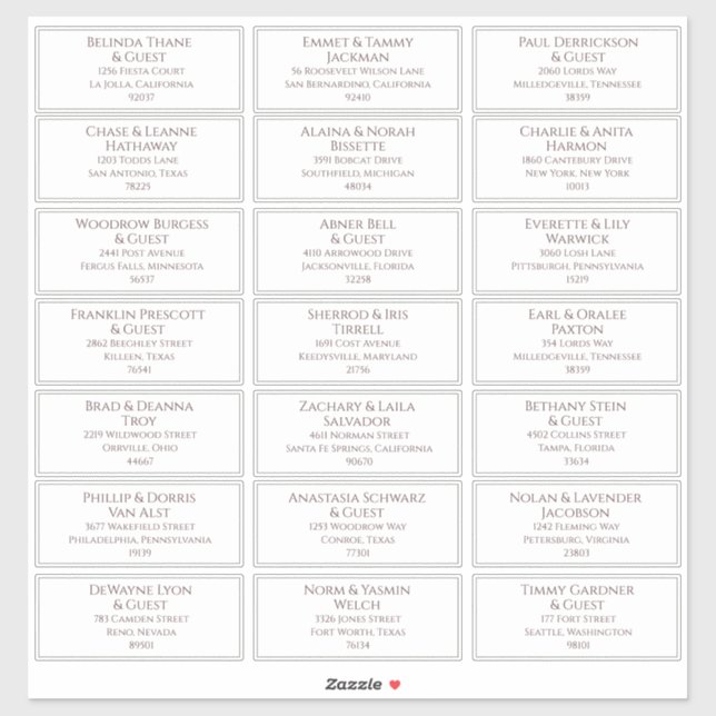 Voradressierte Adressenmarken Aufkleber (Blatt)