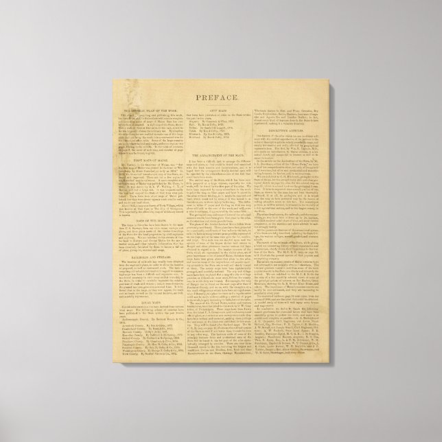 Voratlas des Staat Maine Leinwanddruck (Vorderseite)