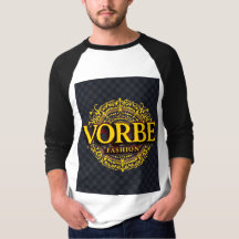 VORBE Fashion Premium Gold Monogram Raglan T - Shi