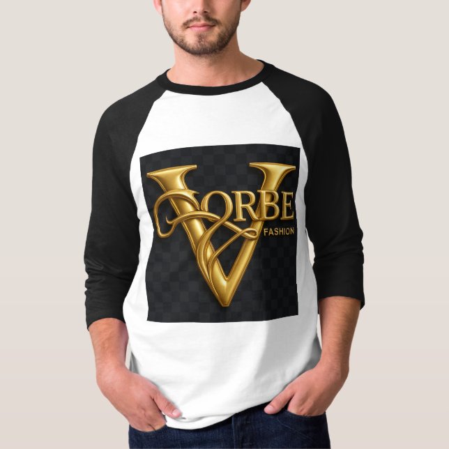 VORBE Fashion Premium Gold Monogram Raglan T - Shi T-Shirt (Vorderseite)