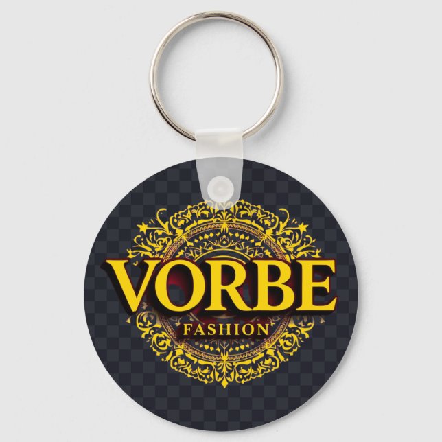 VORBE Fashion Signature Gold Monogram Schlüsselanh Schlüsselanhänger (Rückseite)