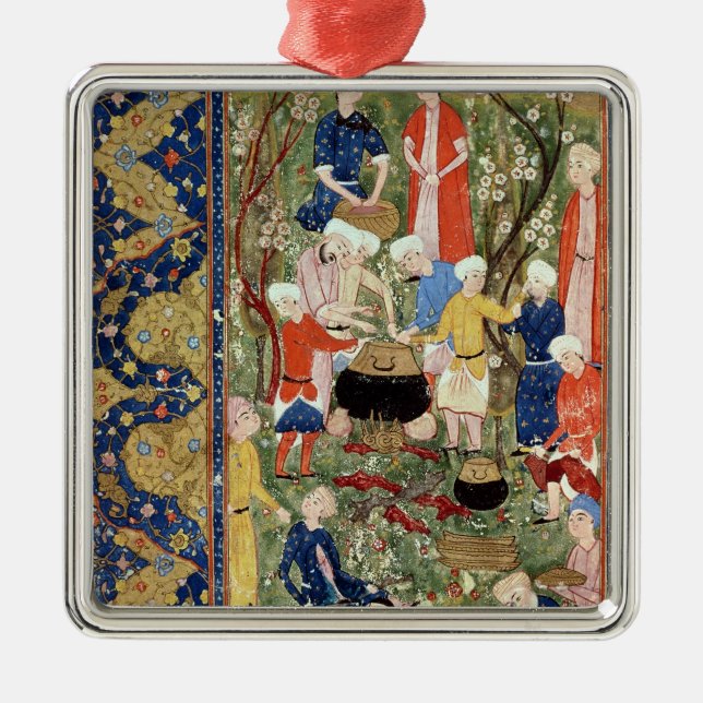 Vorbereiten einer Mahlzeit Silbernes Ornament (Vorne)