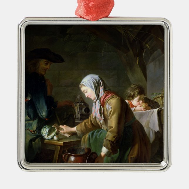 Vorbereiten einer Mahlzeit Silbernes Ornament (Vorne)