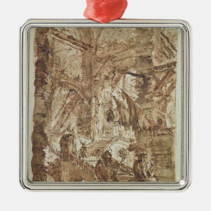 Vorbereitendes Zeichnen für Platte Nr. VIII Ornament Aus Metall