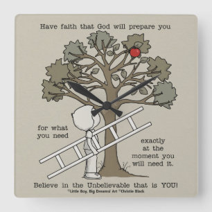 vorbereitet sein quadratische wanduhr