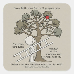 vorbereitet sein quadratischer aufkleber