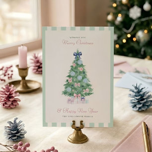Vorbereitete Wasserfarbe-Weihnachtsbaum Nicht-Foto Feiertagskarte