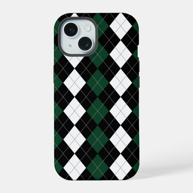 Vorbereitetes Argyle iPhone 15 Hülle (Rückseite)