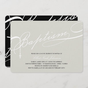 Vorbereitetes Taufe-Rosenbeet-Kreuz-Silber Einladung