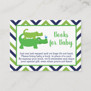 Vorbereitung Alligator Baby Shower Buch Anfragekar Begleitkarte
