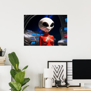 Vorbereitung auf den Flug AI Alien Art Poster