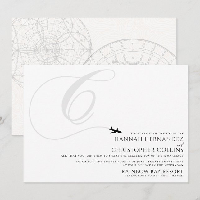 Vorbereitung auf die erste C-Hochzeit Einladung (Vorne/Hinten)