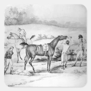 Vorbereitung auf ein Rennen Quadratischer Aufkleber