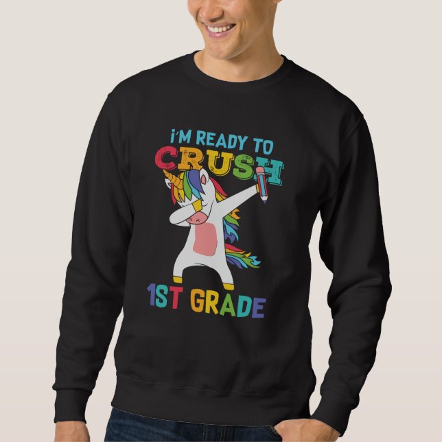 Vorbereitung Crush 1. Klasse Back School Einhorn E Sweatshirt (Vorderseite)