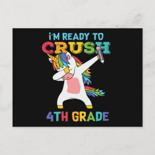 Vorbereitung Crush 4. Klasse Back School Einhorn E Postkarte