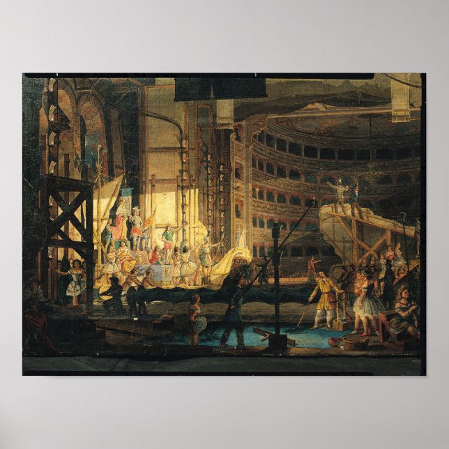 Vorbereitung der Landschaft in einem Theater Poster (Vorne)