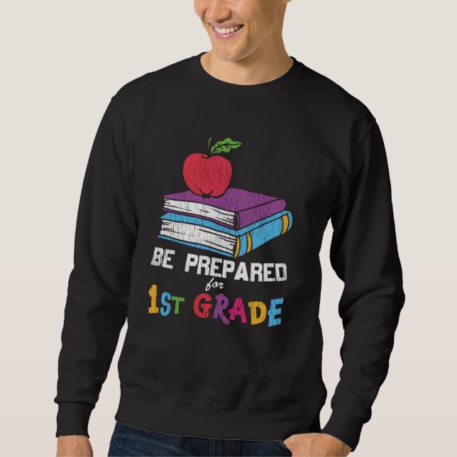 Vorbereitung des Ersten Schullehrers Kinder Crew Sweatshirt (Vorderseite)