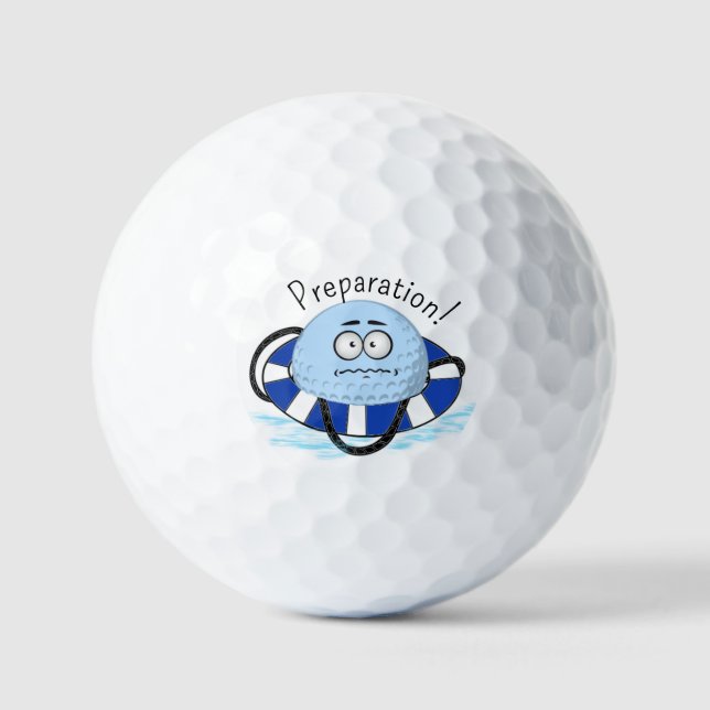 Vorbereitung! Funny golfball mit Lifebuooyring (Vorderseite)