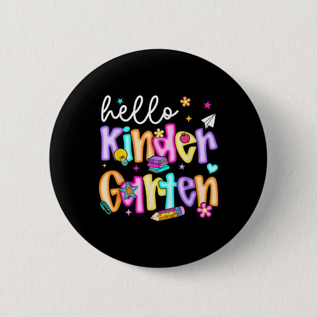 Vorbereitung Hello Kindergarten Zurück zur Schule  Button (Vorderseite)