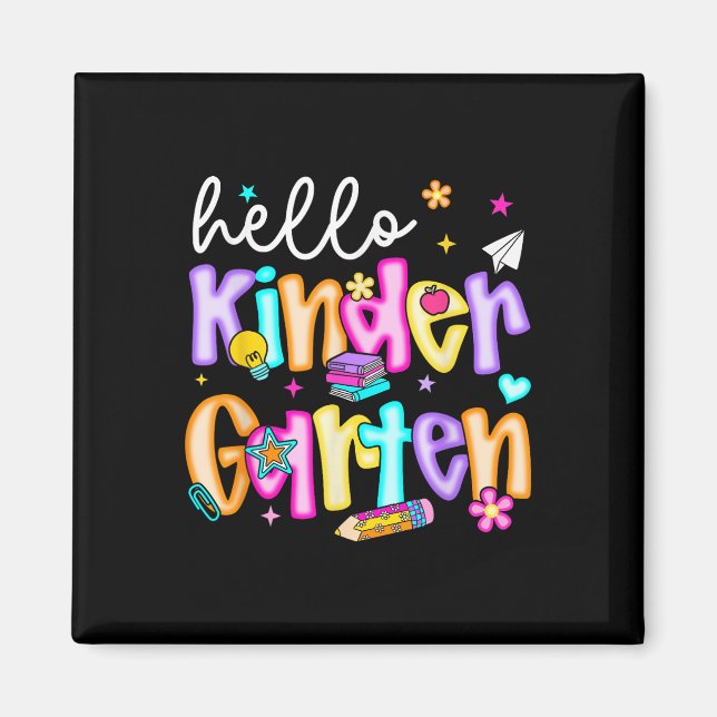 Vorbereitung Hello Kindergarten Zurück zur Schule  Magnet (Vorne)