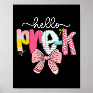 Vorbereitung Hello Vorschullehrer Coquette Schleif Poster