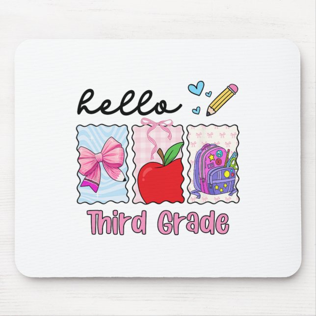 Vorbereitung Mädchen Ck Zur Schule Hallo Dritte Kl Mousepad (Vorne)